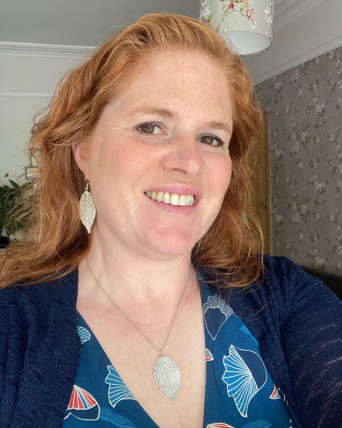 Handmade fine silver hydrangea leaf pendant necklace