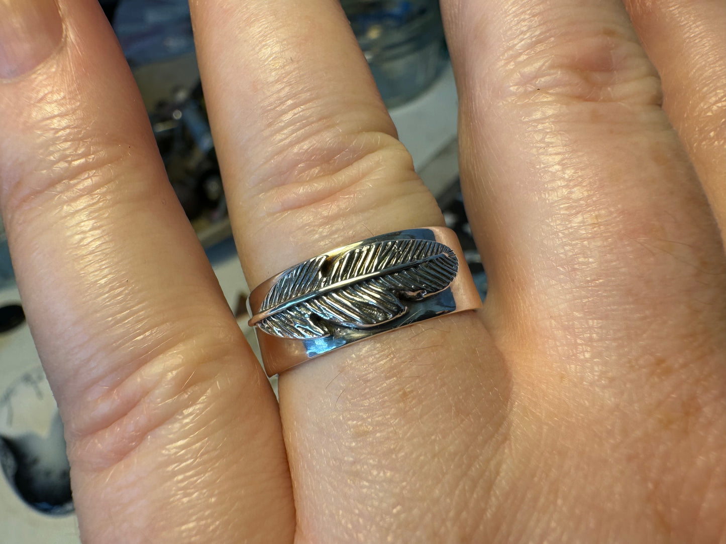 Silver Feather Ring