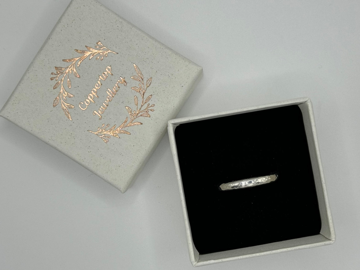 Medium 'rugged' hammered sterling silver ring