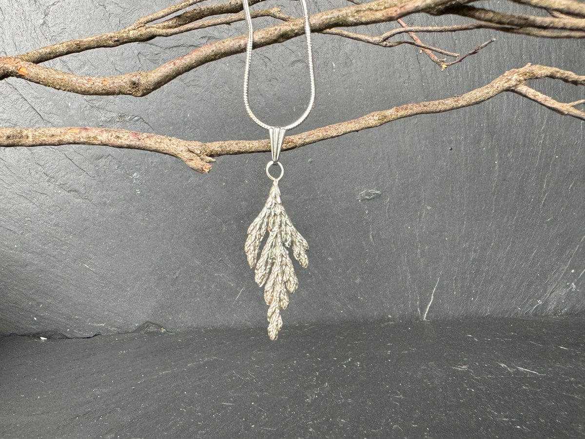 Evergreen silver pendant necklace