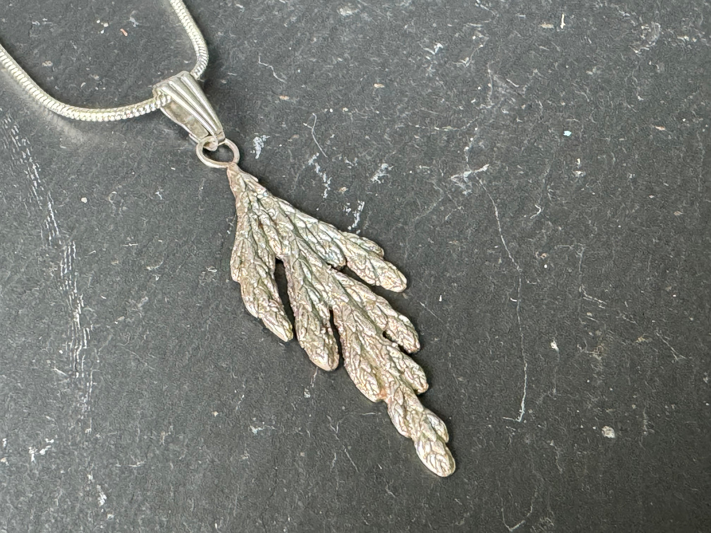Evergreen silver pendant necklace