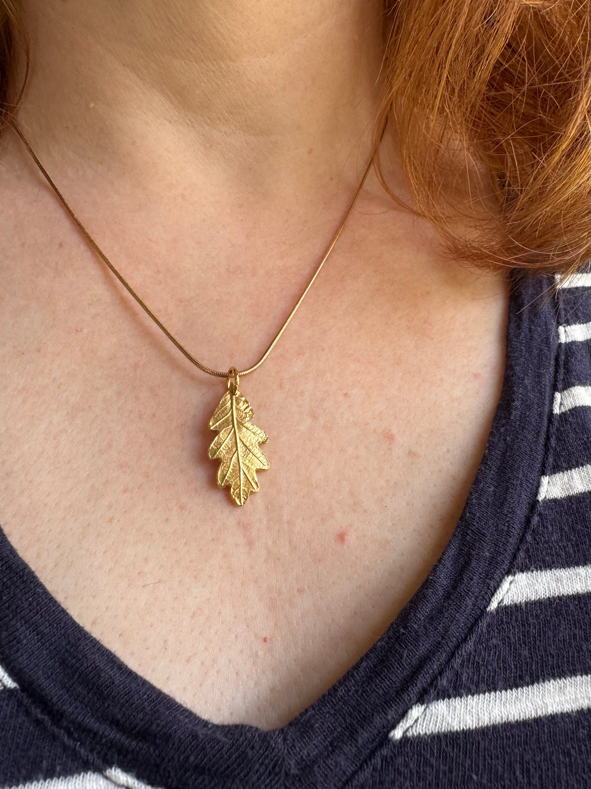 Gold Vermeil Baby Oak Pendant