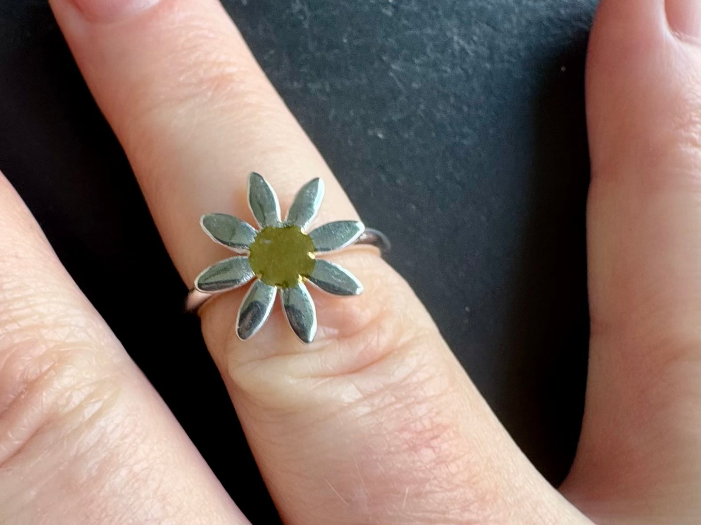 Handmade Silver and Gold Daisy Ring