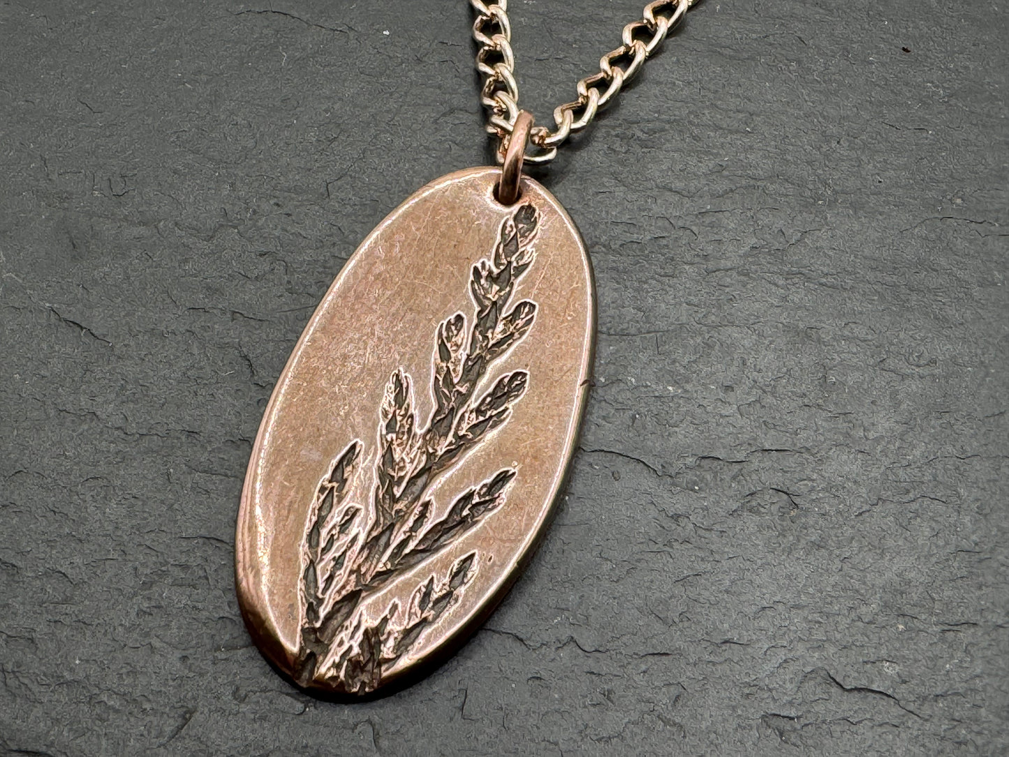 Copper Evergreen Imprint Pendant