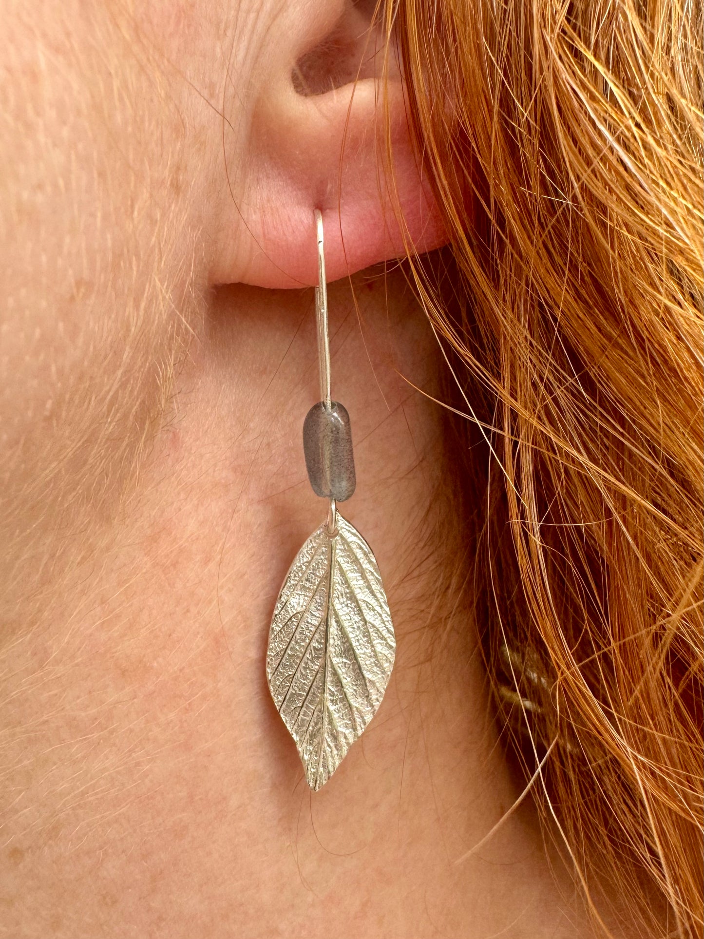 Labradorite & silver bramble drop earrings