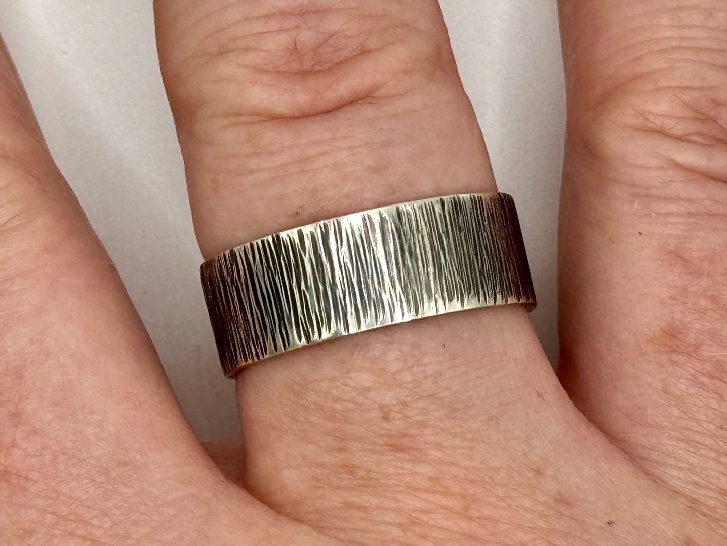 Sterling Silver Handmade Tree Trunk Ring