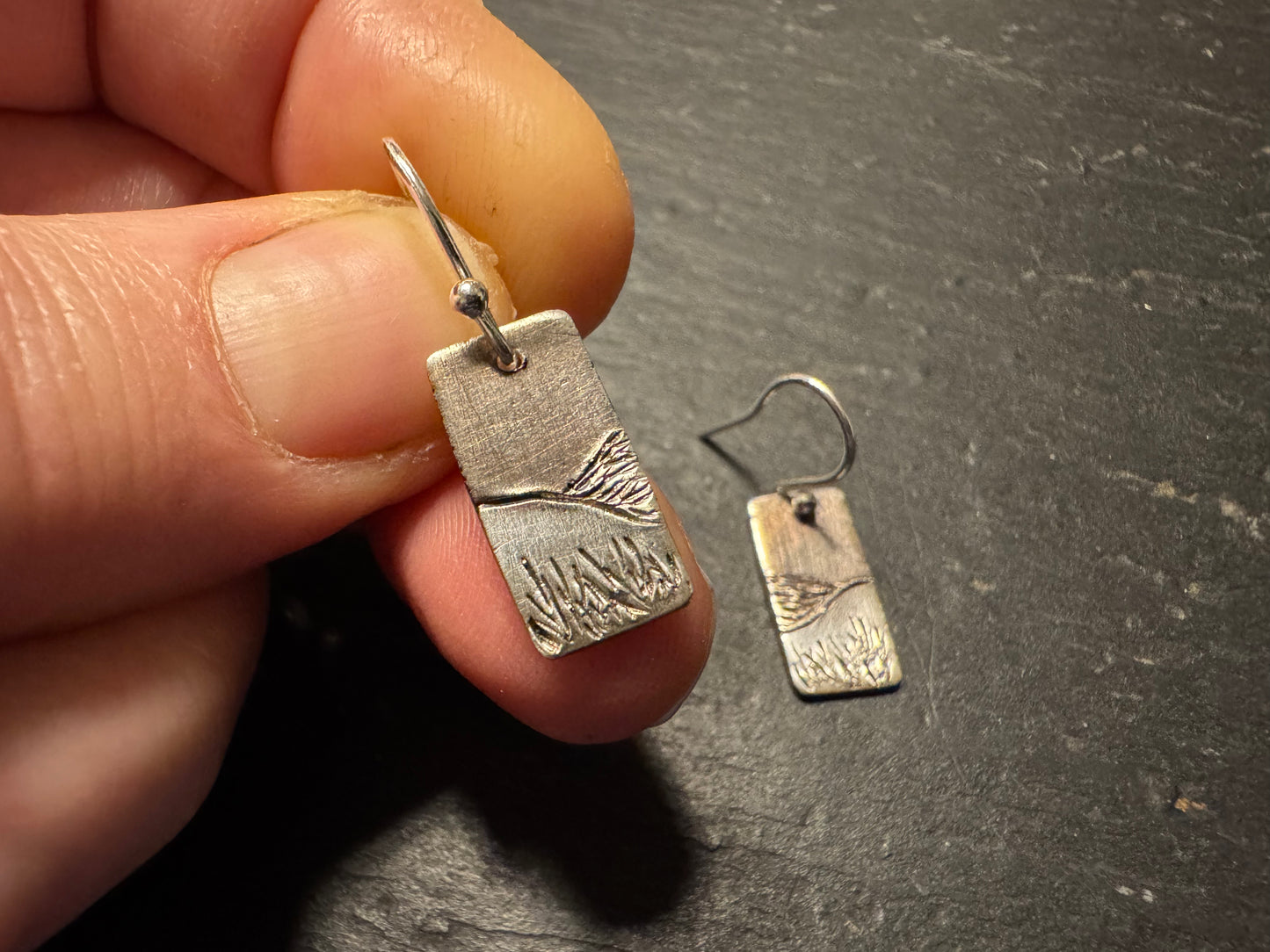 Silver ‘Little Landscape’ Dangly Earrings