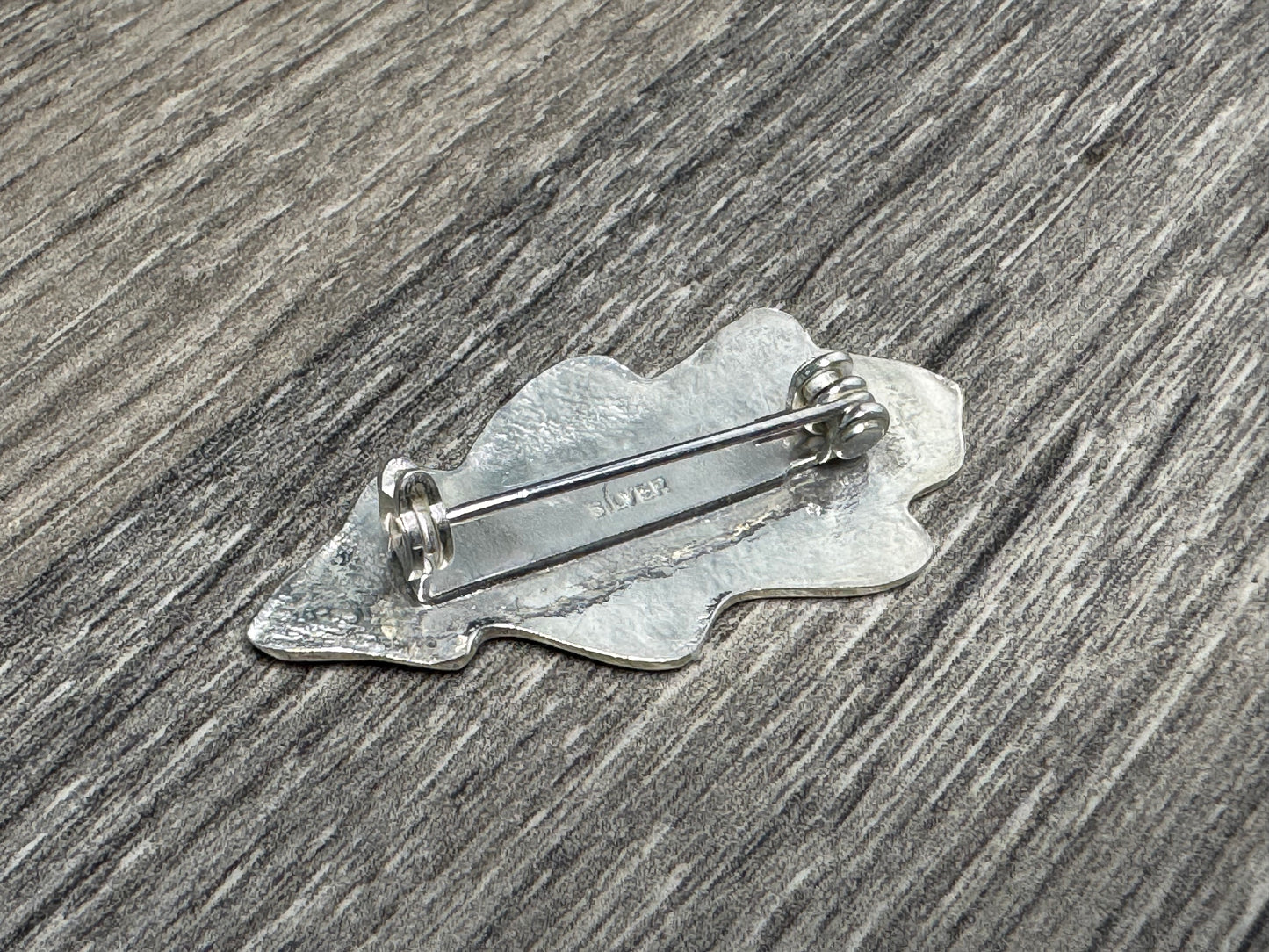 Silver Oak Leaf Brooch