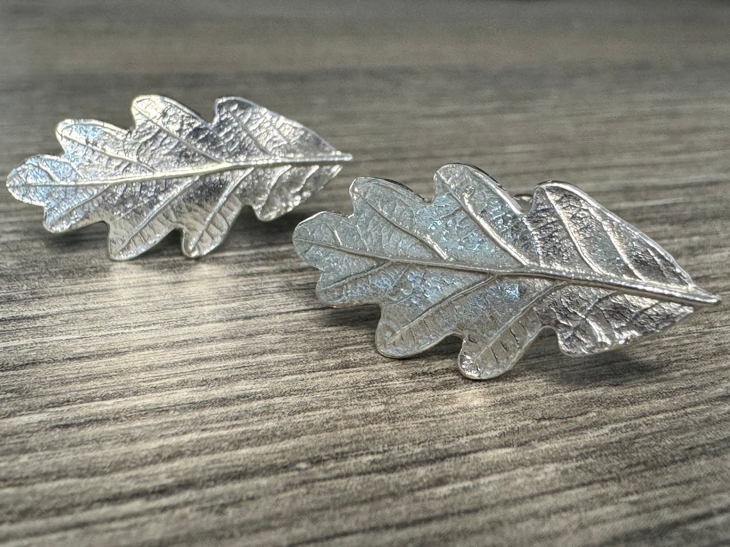 Oak Leaf Silver Cuff Links