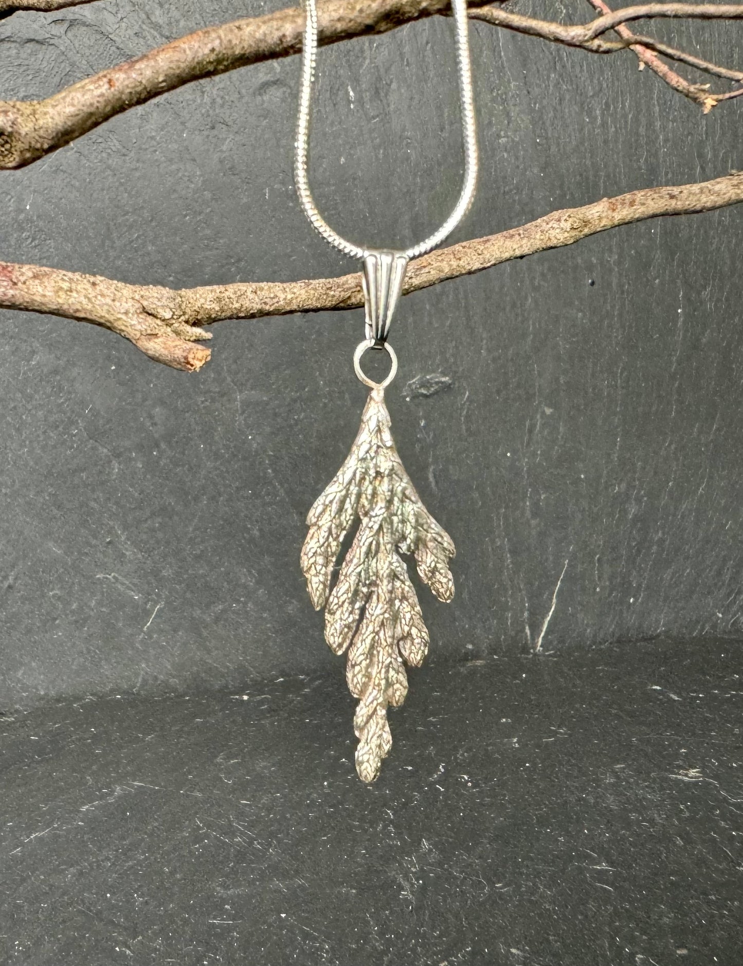 Evergreen silver pendant necklace