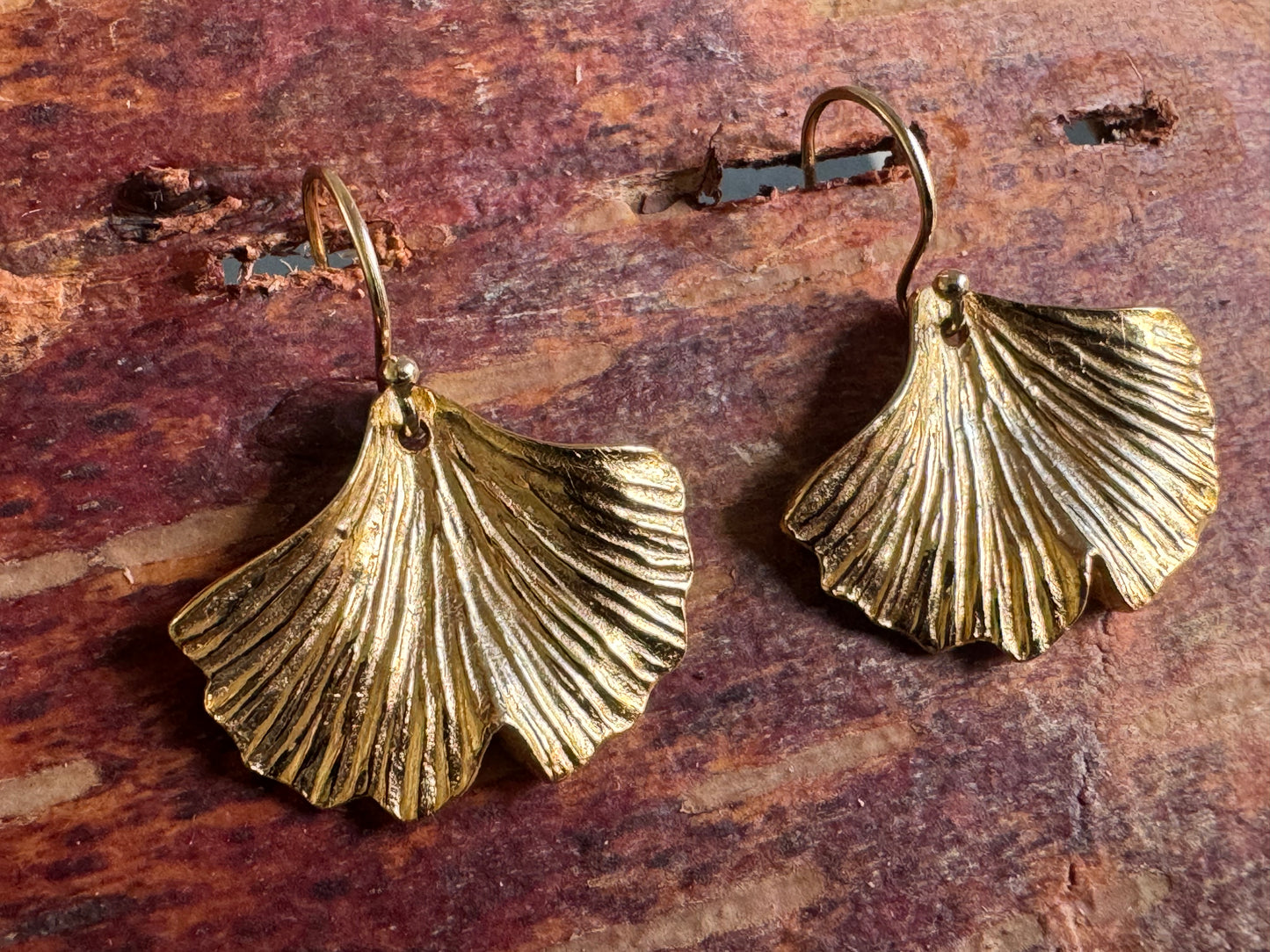 Gold Vermeil Ginkgo Earrings