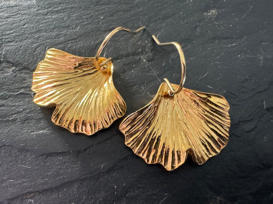 Gold Vermeil Ginkgo Earrings