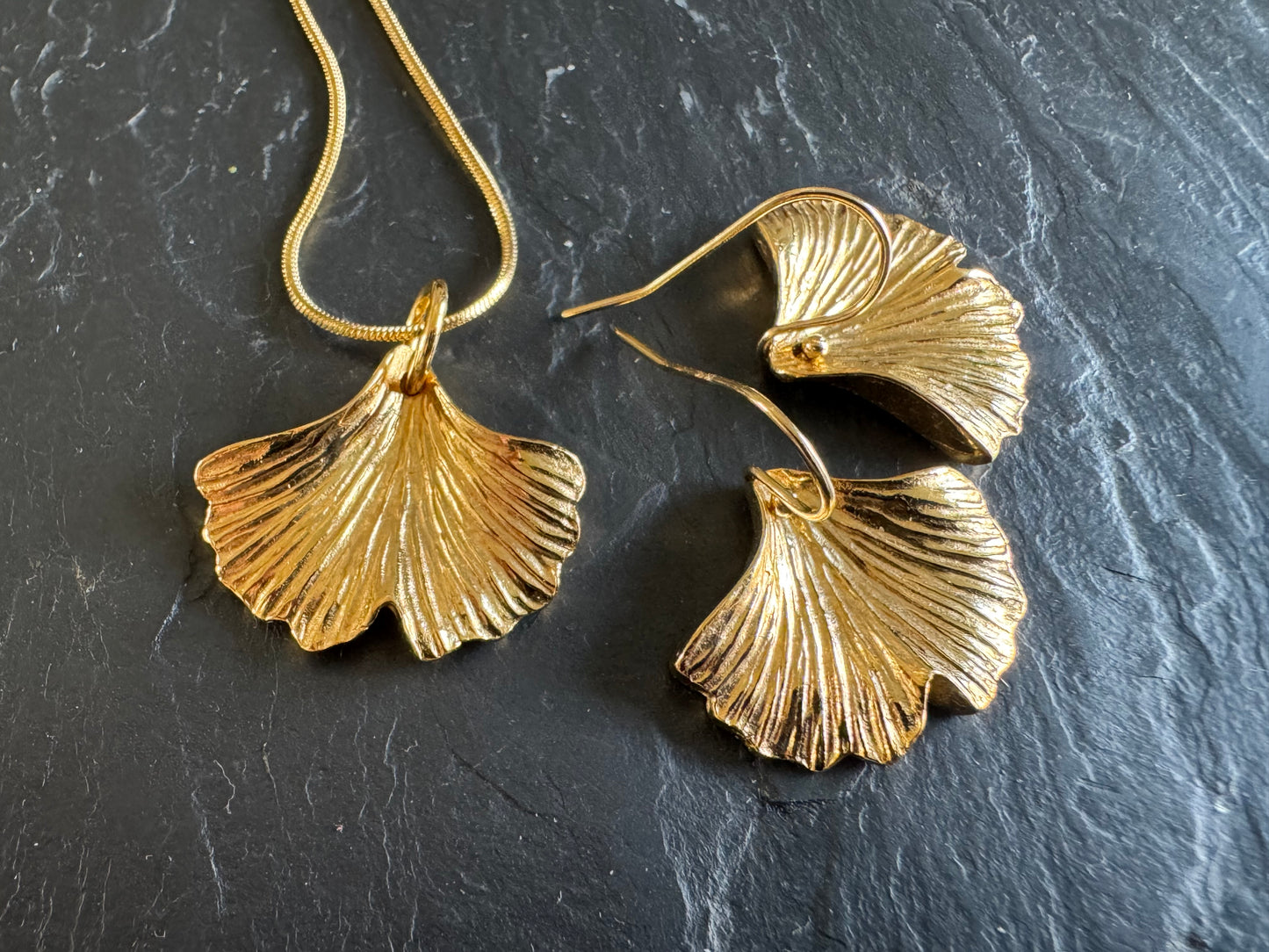Gold Vermeil Ginkgo Earrings