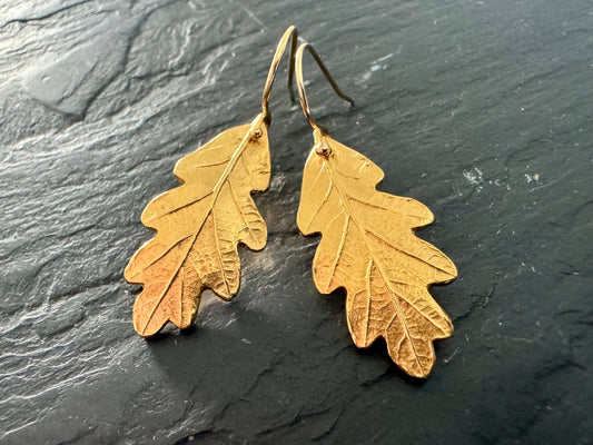 Gold Vermeil Baby Oak Earrings