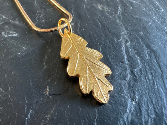 Gold Vermeil Baby Oak Pendant