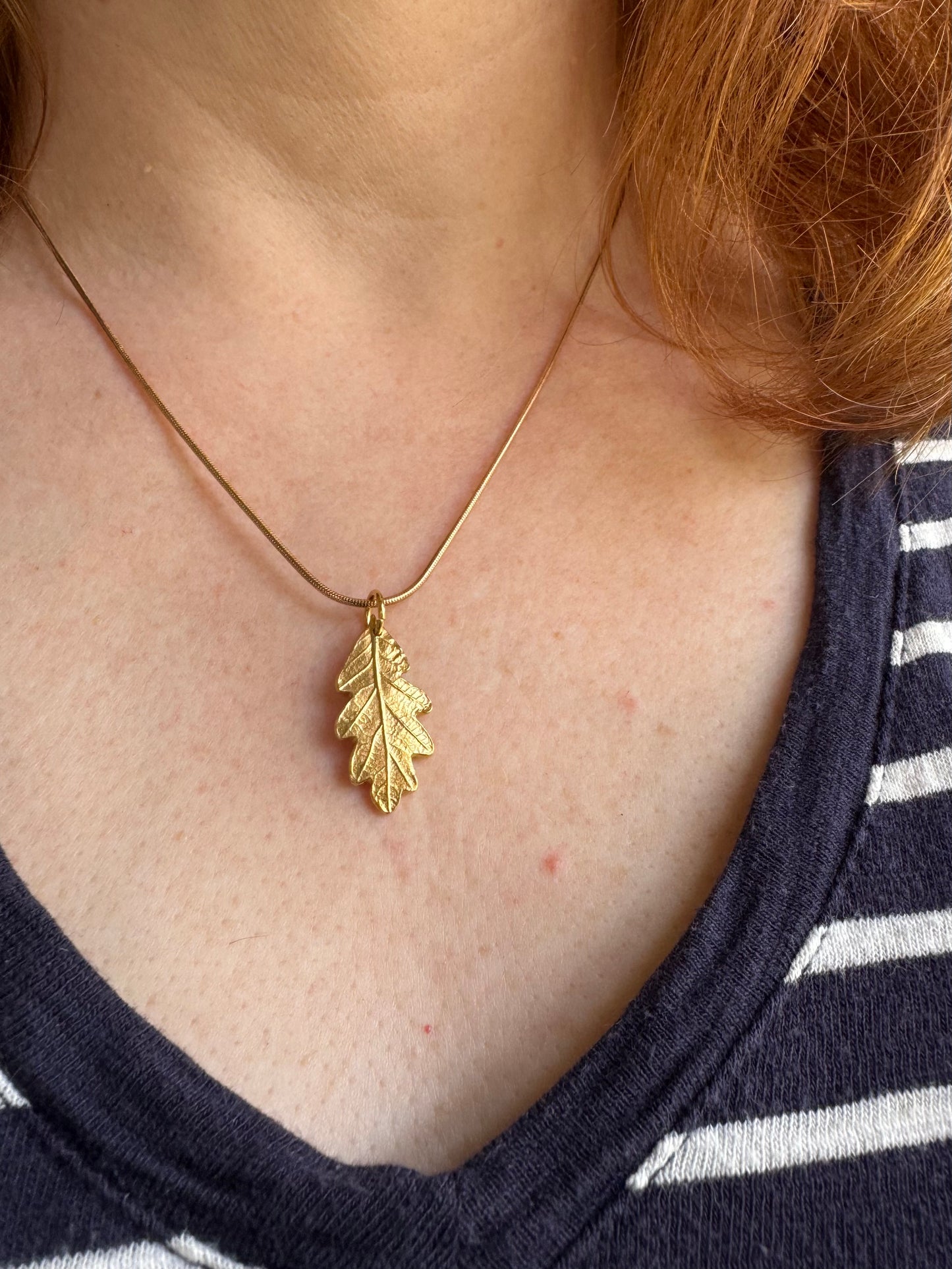 Gold Vermeil Baby Oak Pendant