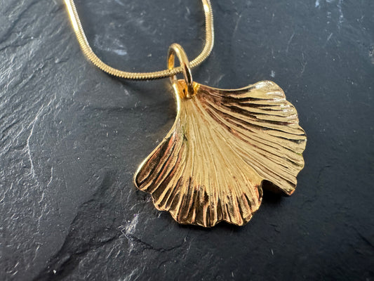 Gold vermeil Ginkgo Pendant