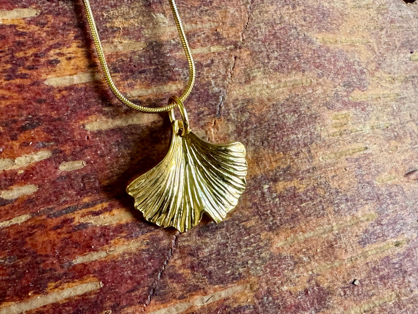 Gold vermeil Ginkgo Pendant