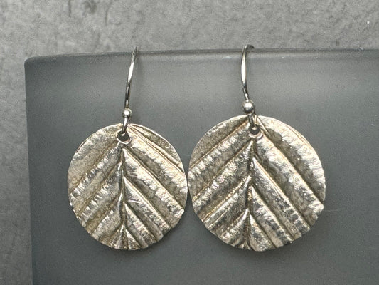 Beech round silver danglies