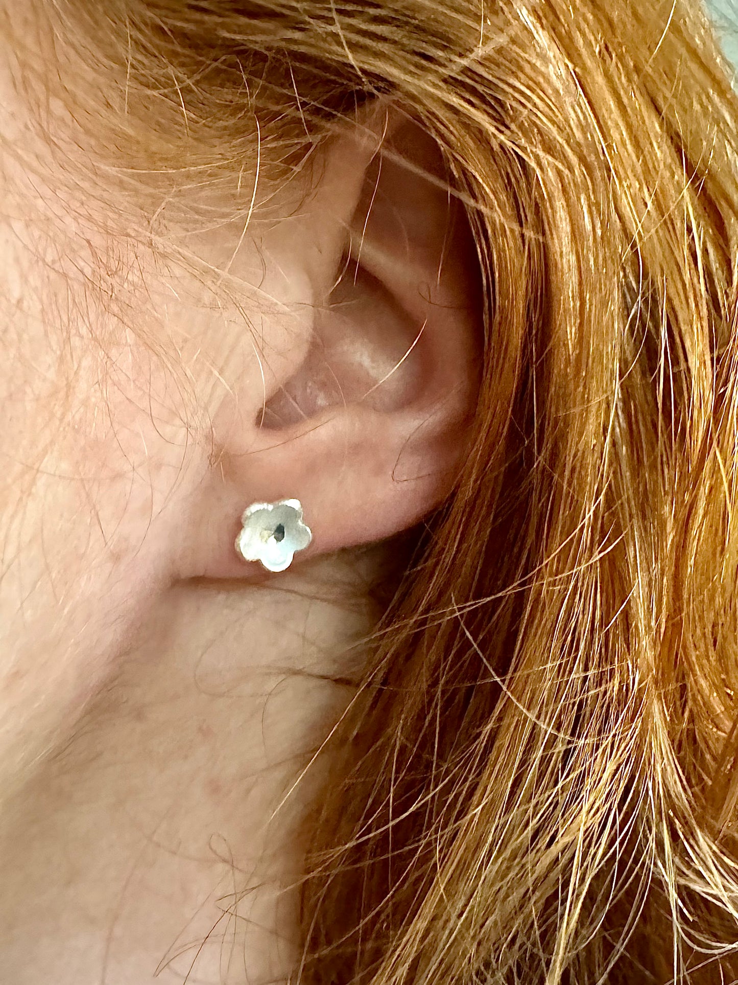 Forget-me-not silver studs