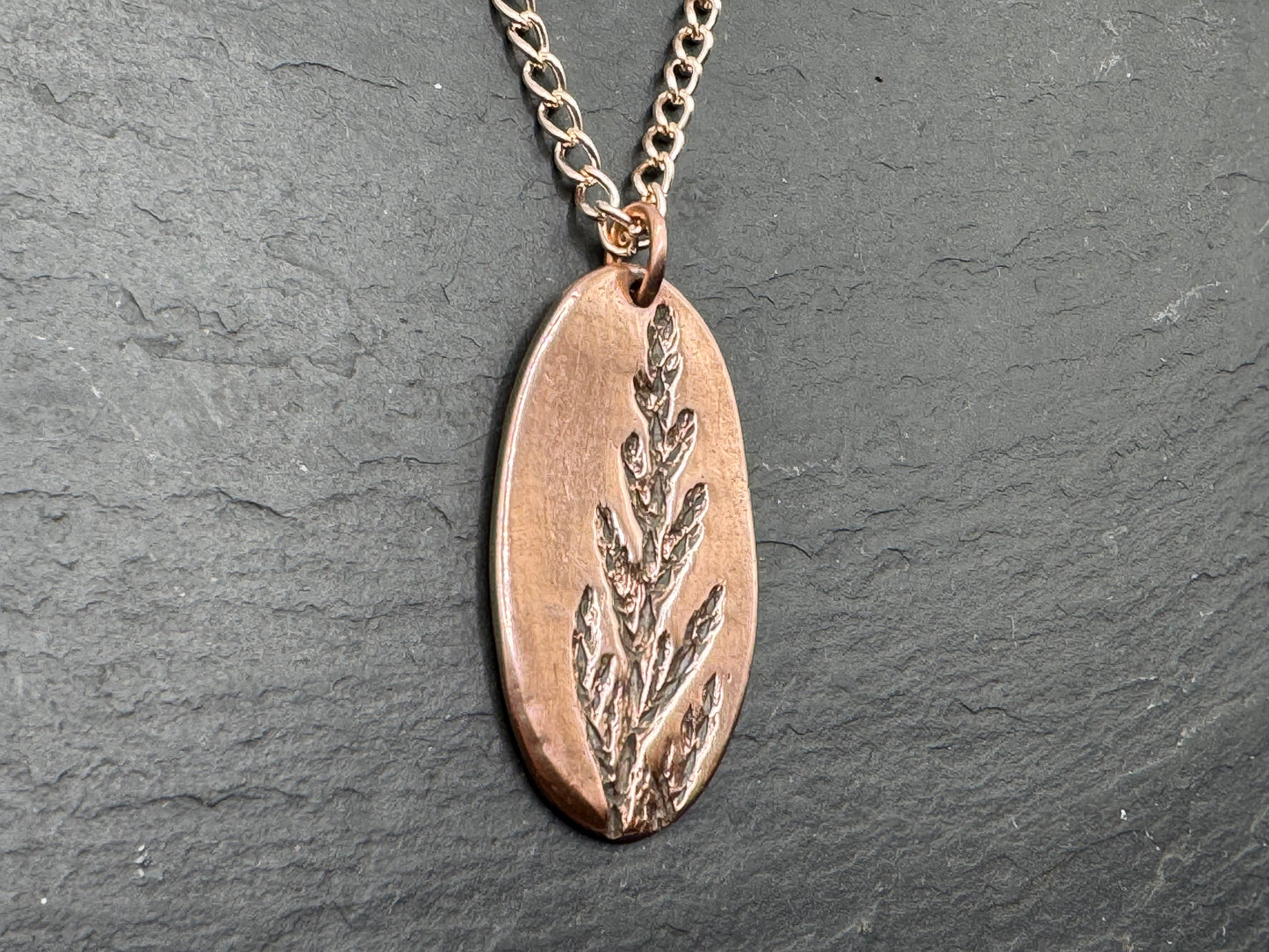 Copper Evergreen Imprint Pendant