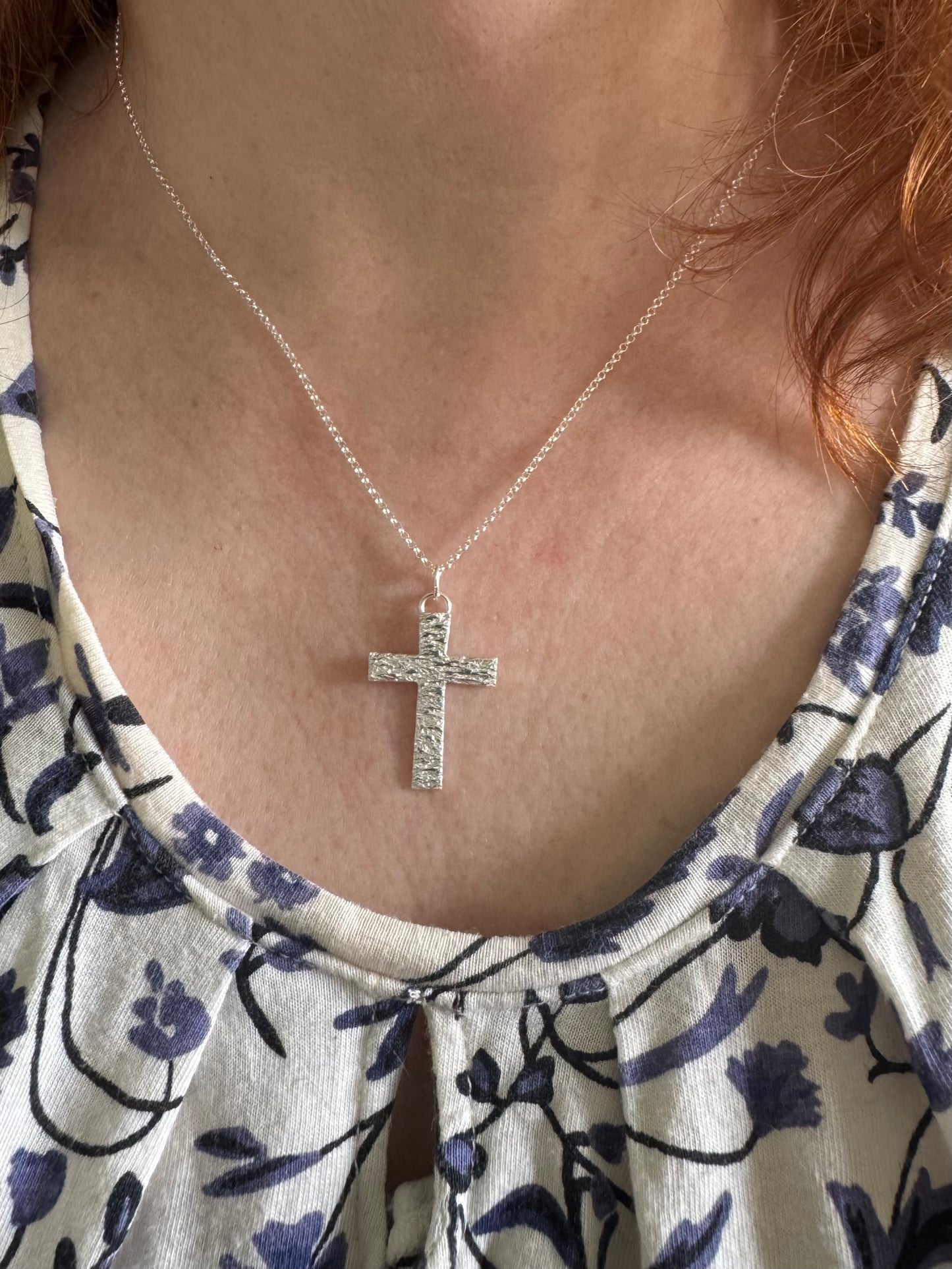 Handmade Silver Cross Pendant