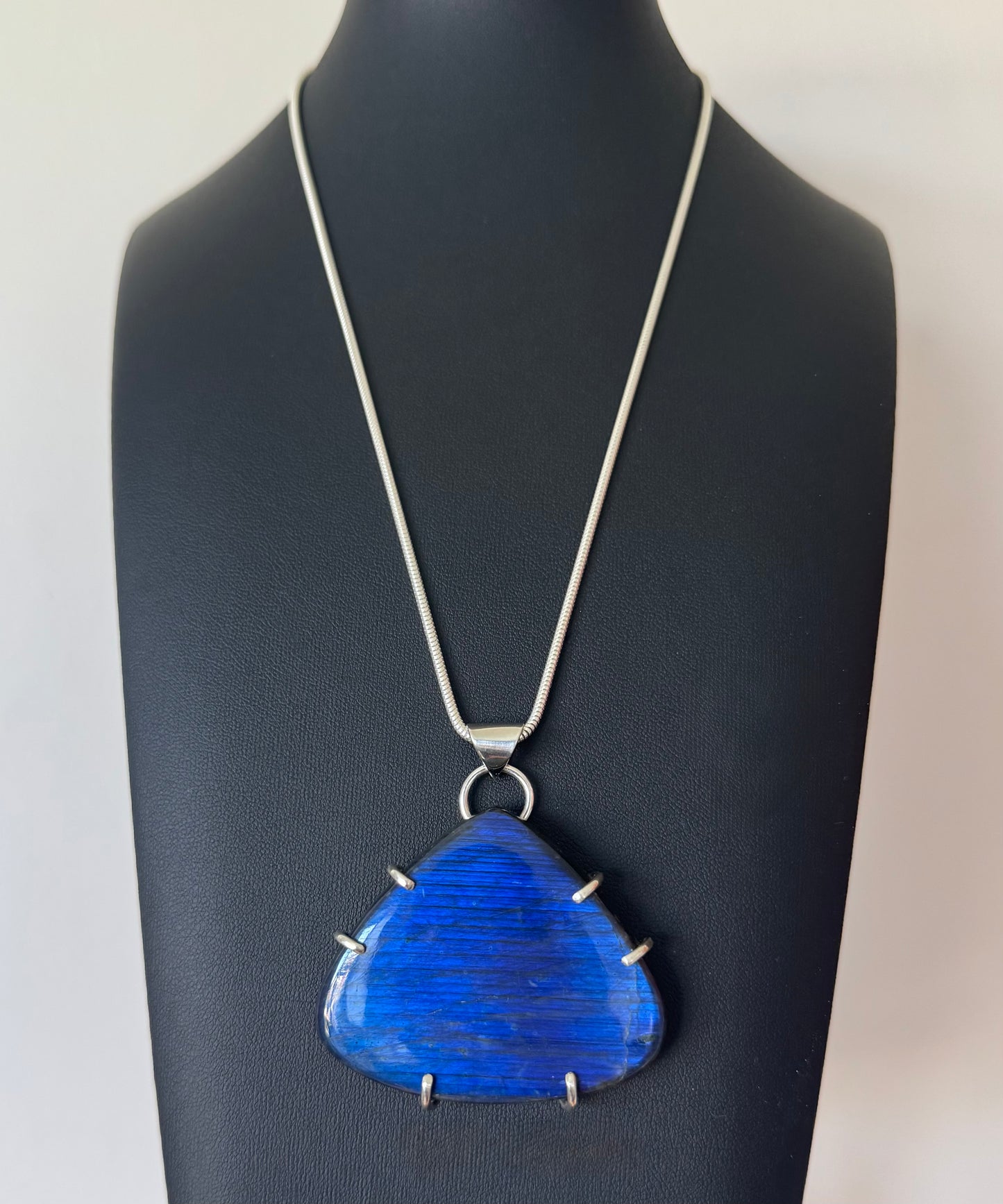 Large Labradorite and Silver Pendant